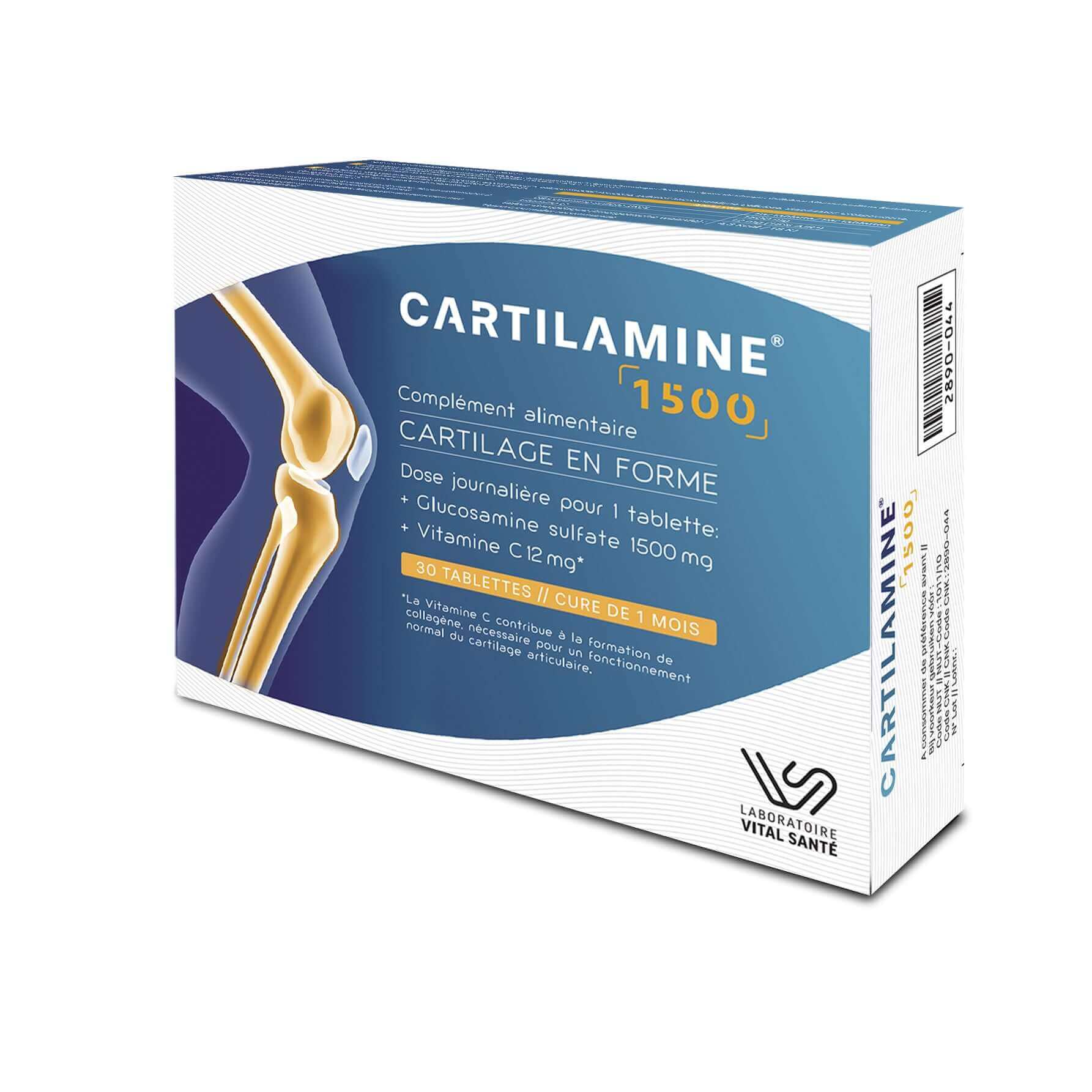 Cartilamine 1500 – traitement 30 jours contre les douleurs articulaires
