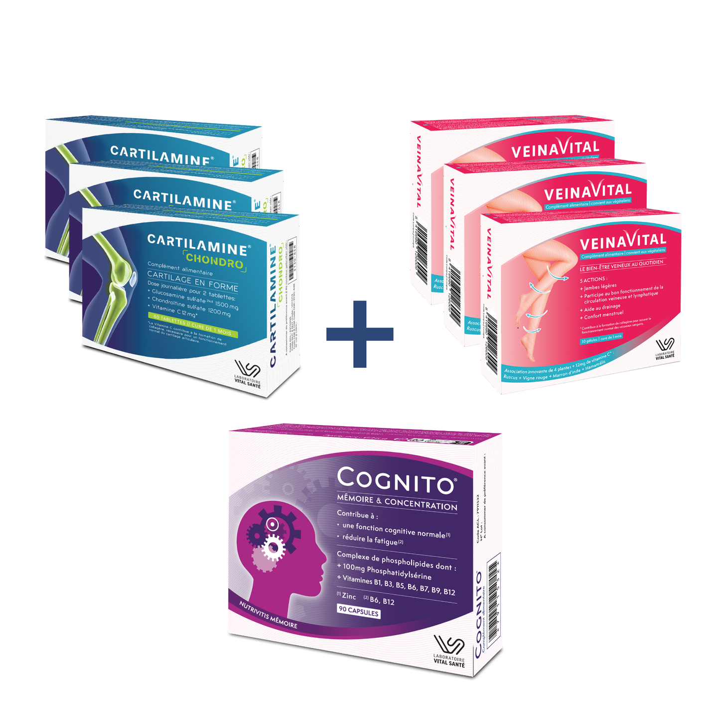 Pack Intensif 3 Piliers – Chondro + Circulation + Mémoire 3 mois